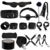 VIP52 12Pcs Bondage Restraints Kit for Couples (Black)