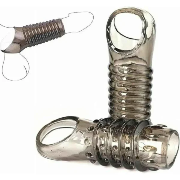 VIP23 Silicone lock sperm ring fun resistance set penis ring men crystal wolf tooth set