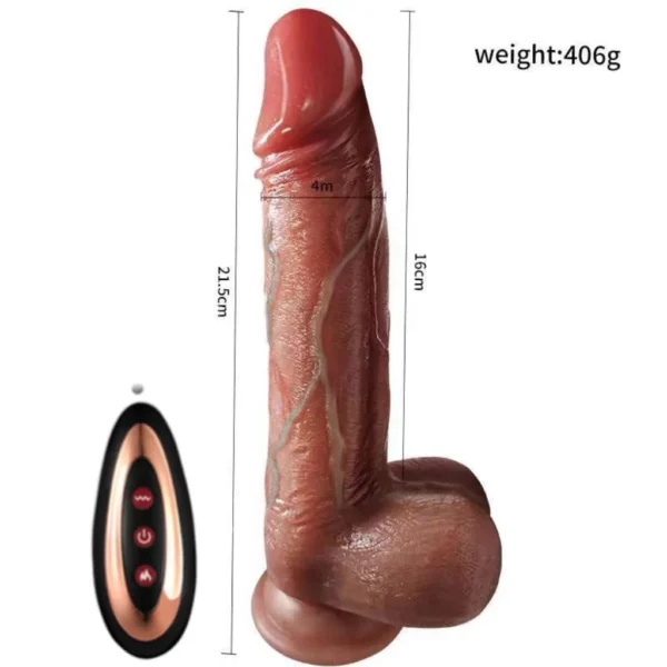 VIP35- 21cm*4cm*300g Wireless remote-controlled vibrating dildo, retractable up and down.