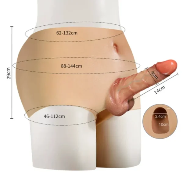 VIP31-Wearable Dildo - Hollow Silicone Penis